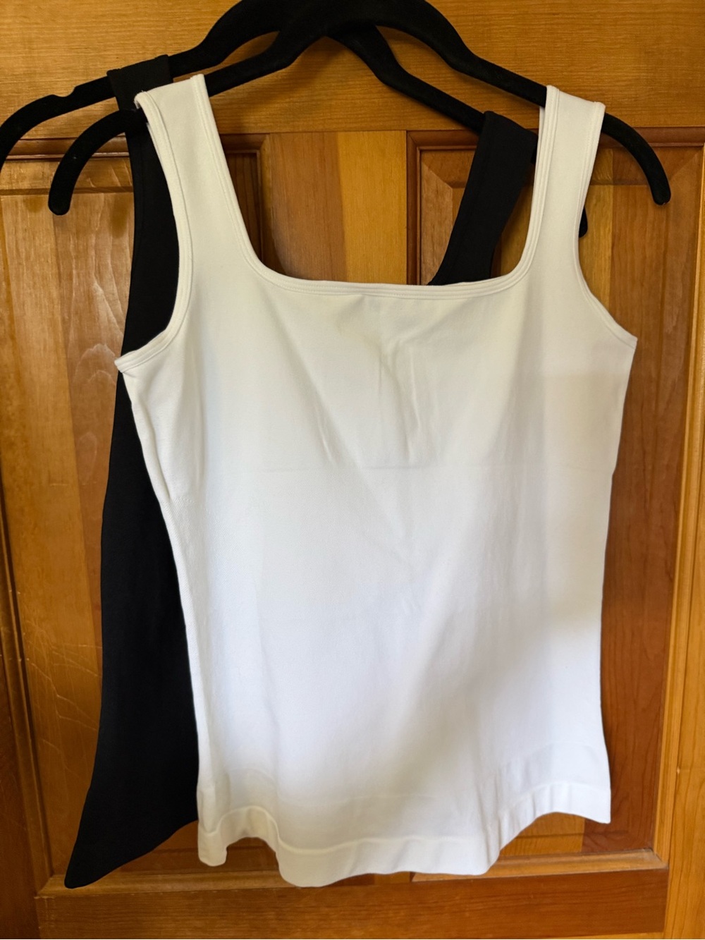 Pack of Two Women's Square Neck Compression Tank Top - White and Black
